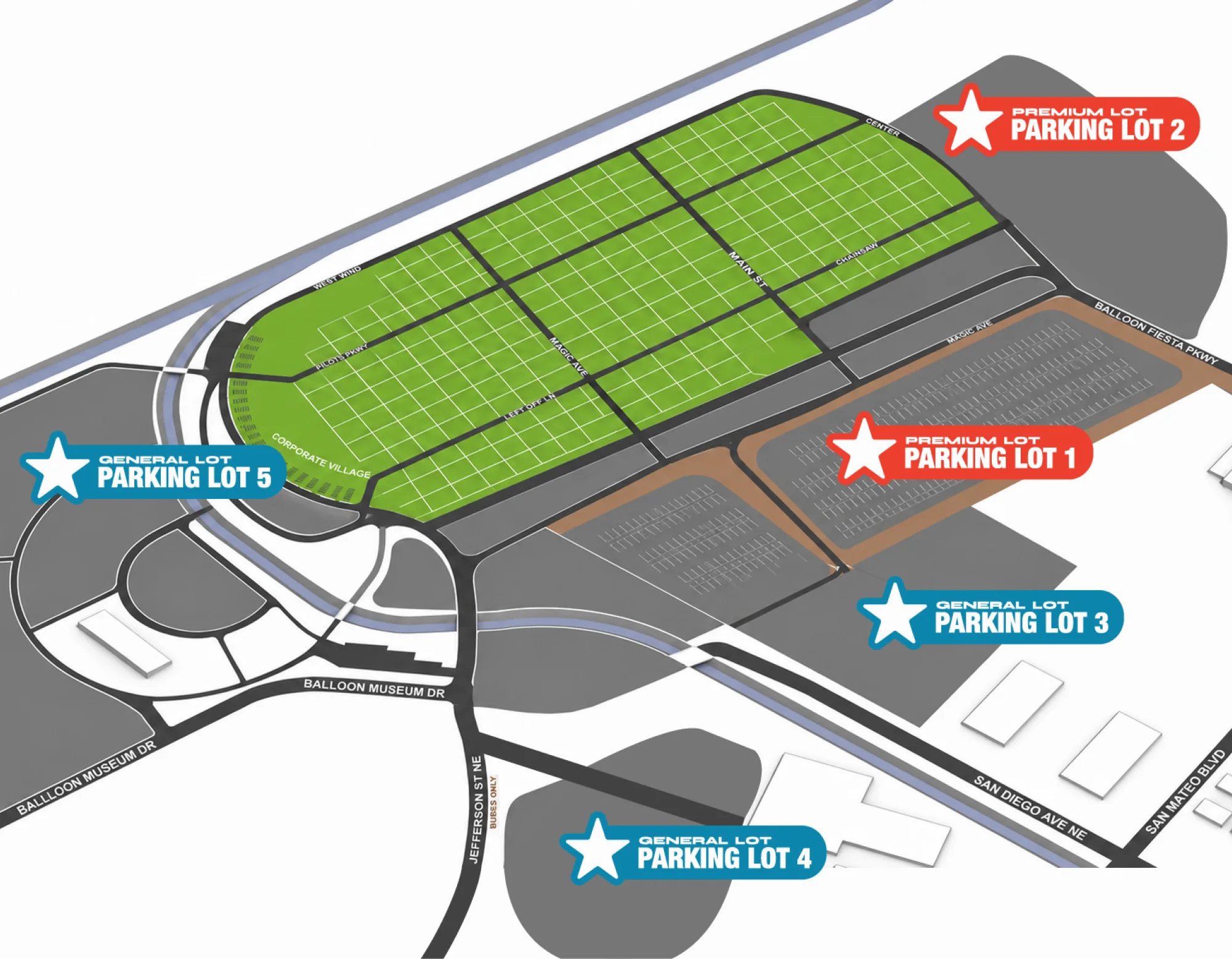 Balloon Fiesta Park Parking Map Overview